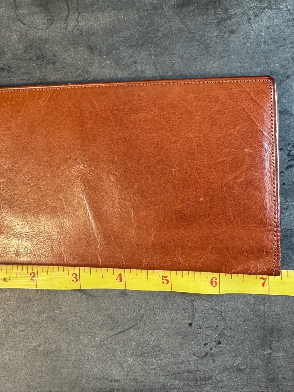 Vintage 1980s COACH Water Buffalo Hide Leather Long Wallet Unisex British Tan - Picture 8 of 9